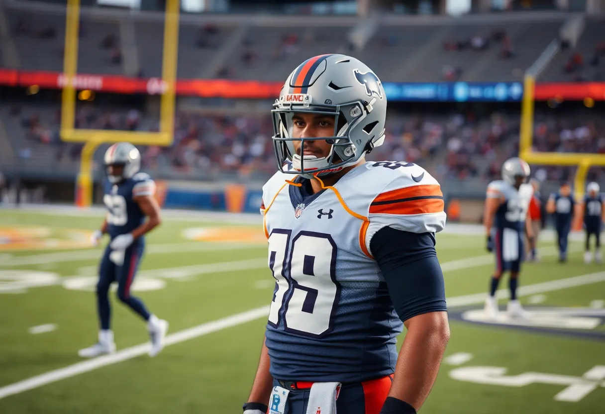 Colts cornerback uniform and medical equipment on football field