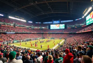Excited fans at Lucas Oil Stadium for the Colts playoff game