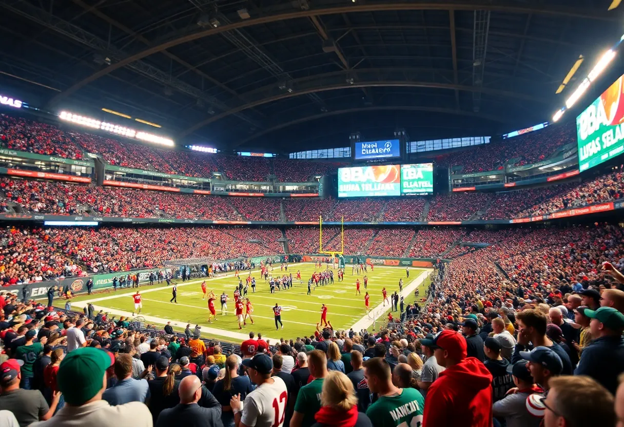 Excited fans at Lucas Oil Stadium for the Colts playoff game