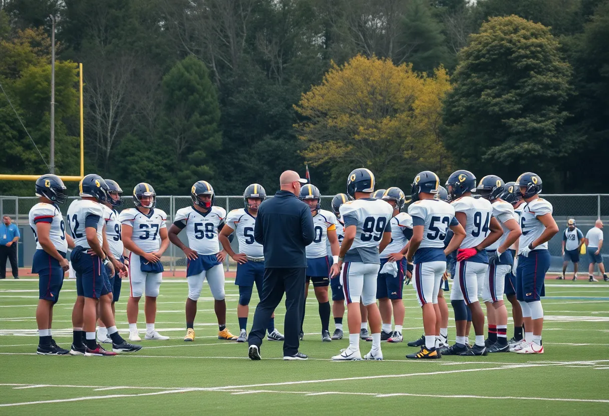 Indianapolis Colts players practicing on the field