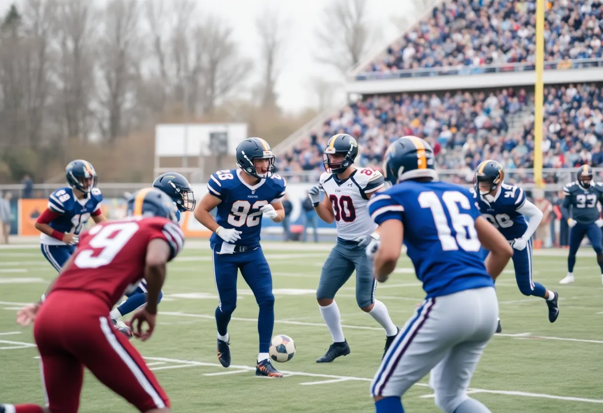 Indianapolis Colts players in action on the football field.