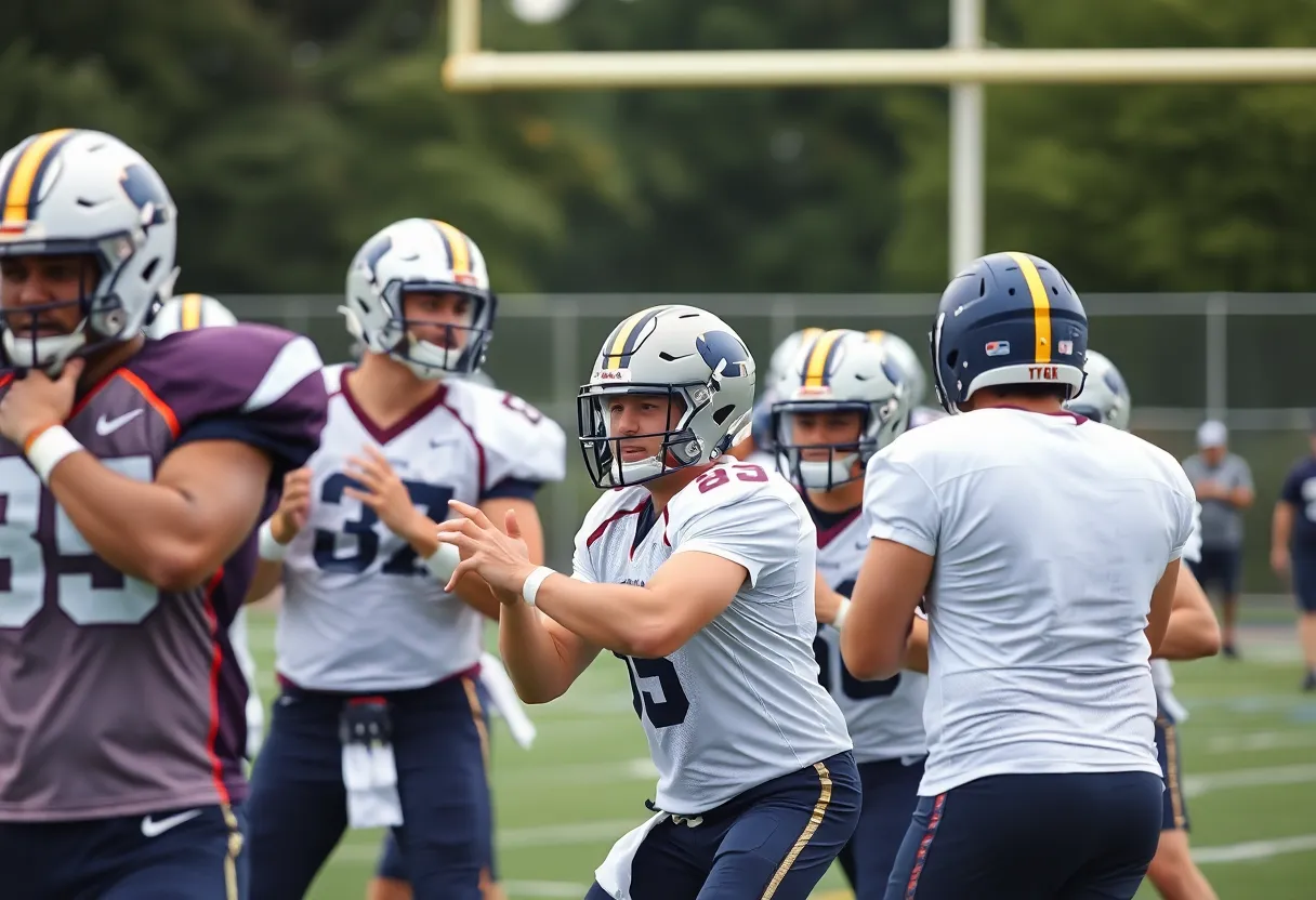 Quarterbacks practicing with the Colts