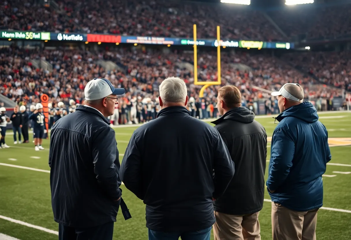 Indianapolis Colts football game atmosphere with coaches strategizing