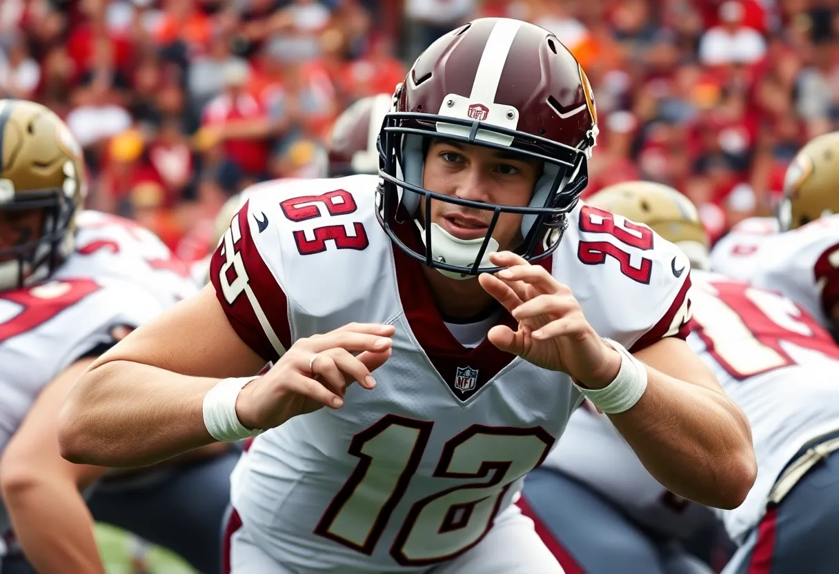 Colts quarterback facing a challenge during a game.