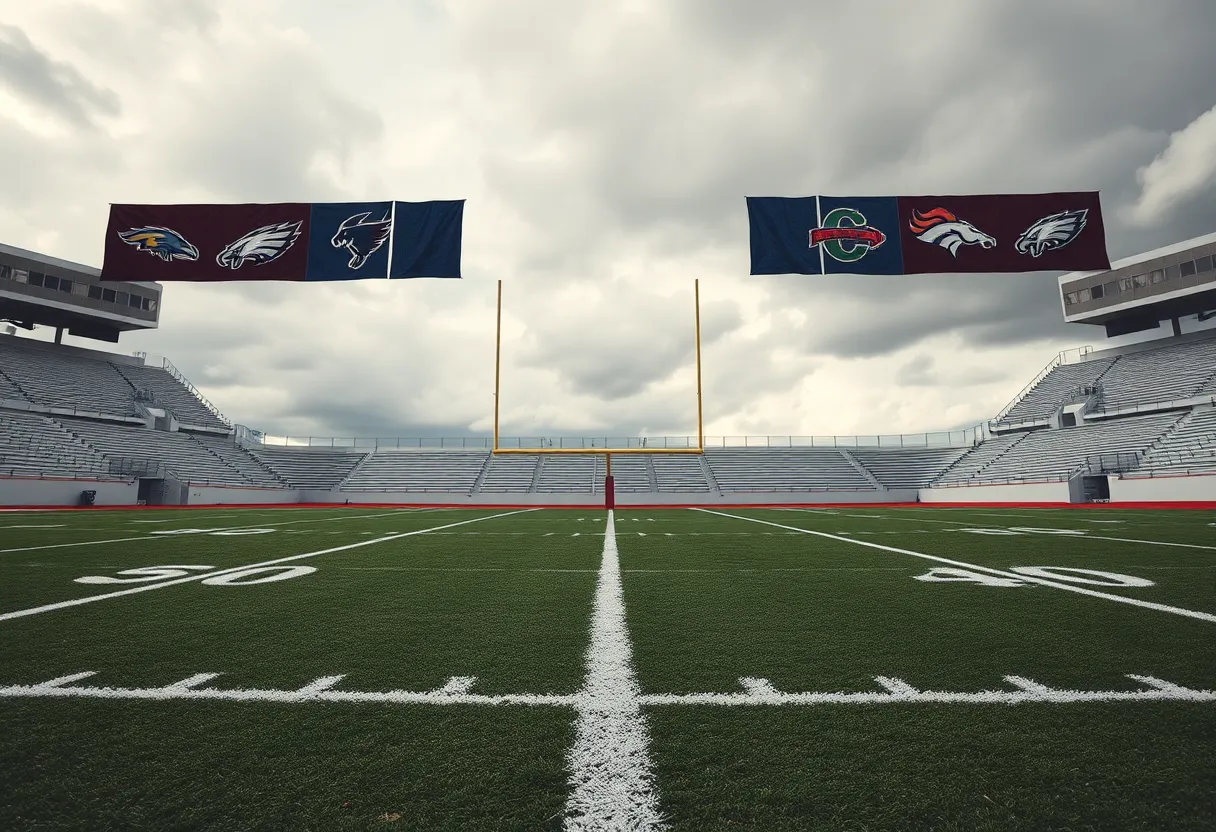 Empty quarterback position on a football field