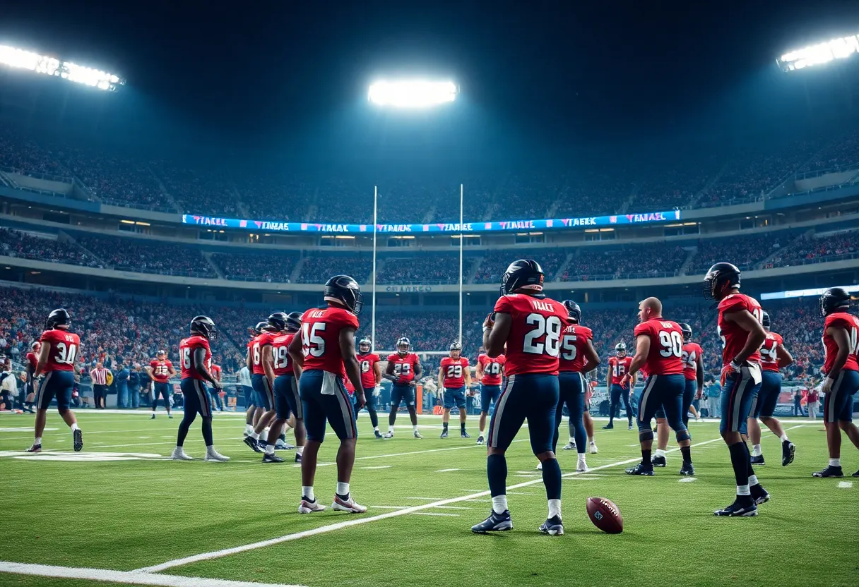 Indianapolis Colts players in practice on the field