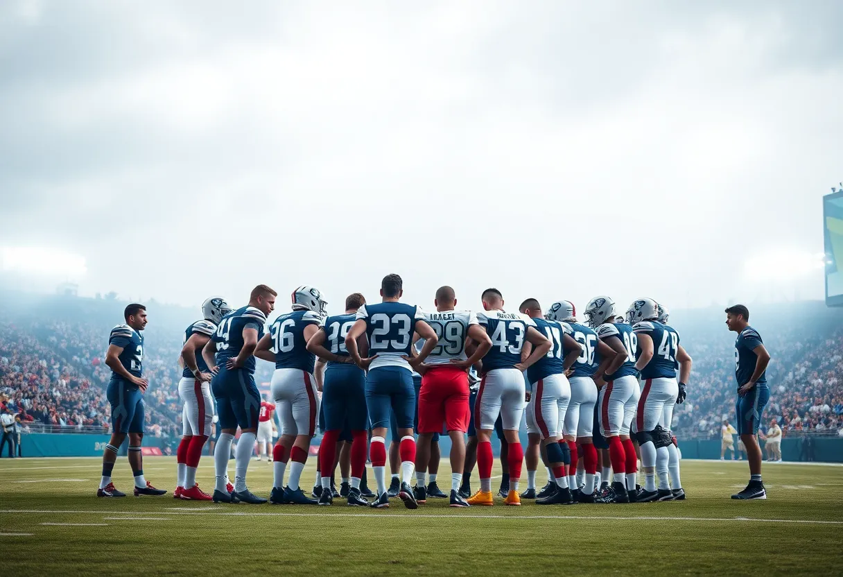 Indianapolis Colts football team huddle