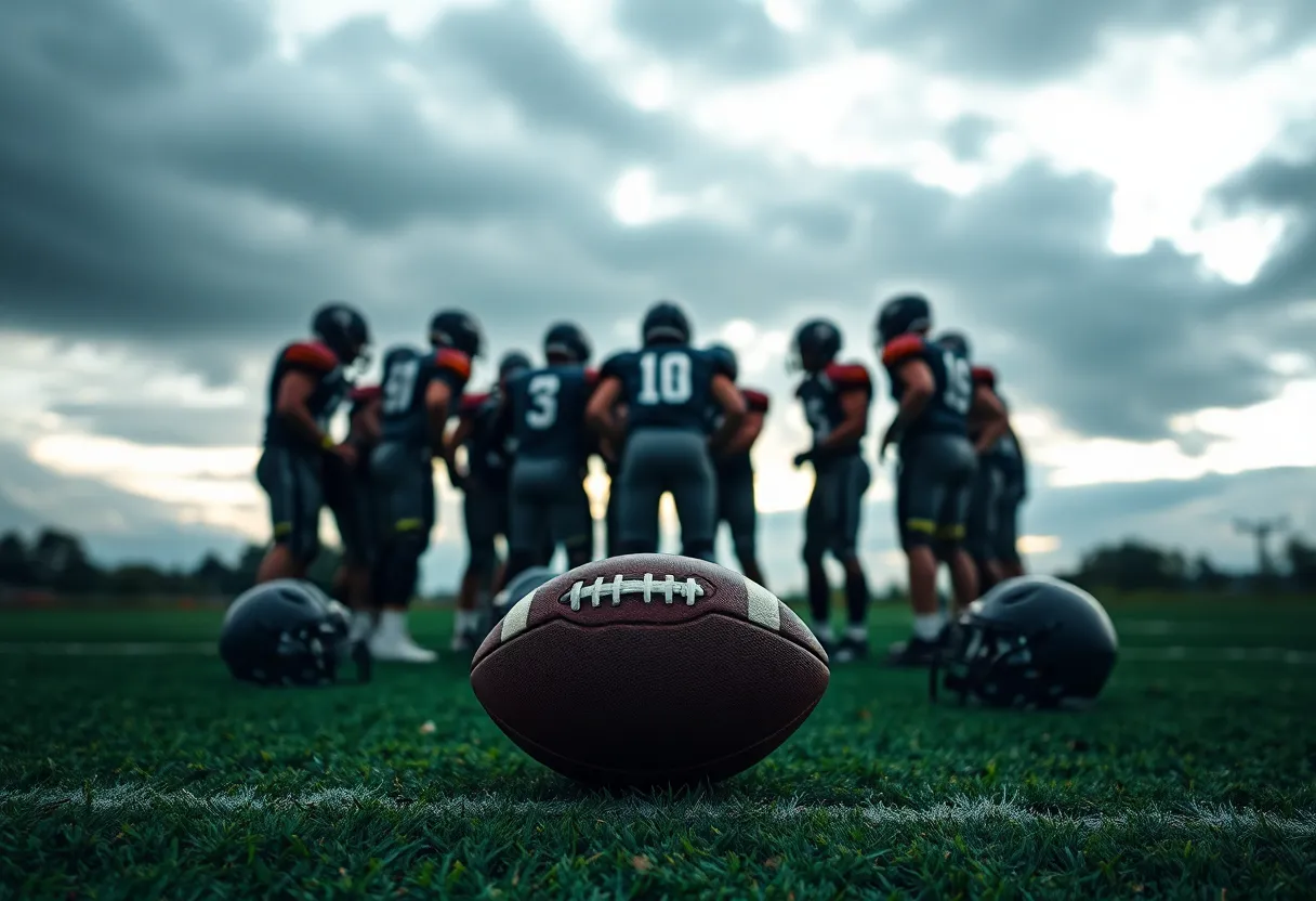 Indy Colts team discussing strategies on the field