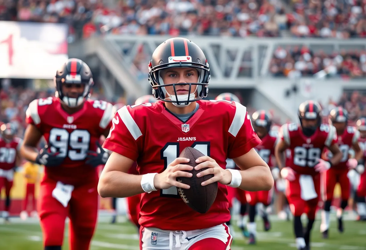 Rookie quarterback Riley Leonard during a game for the Indianapolis Colts