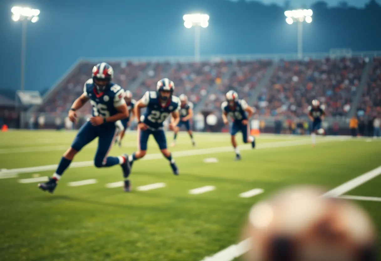 Football field during a Colts game
