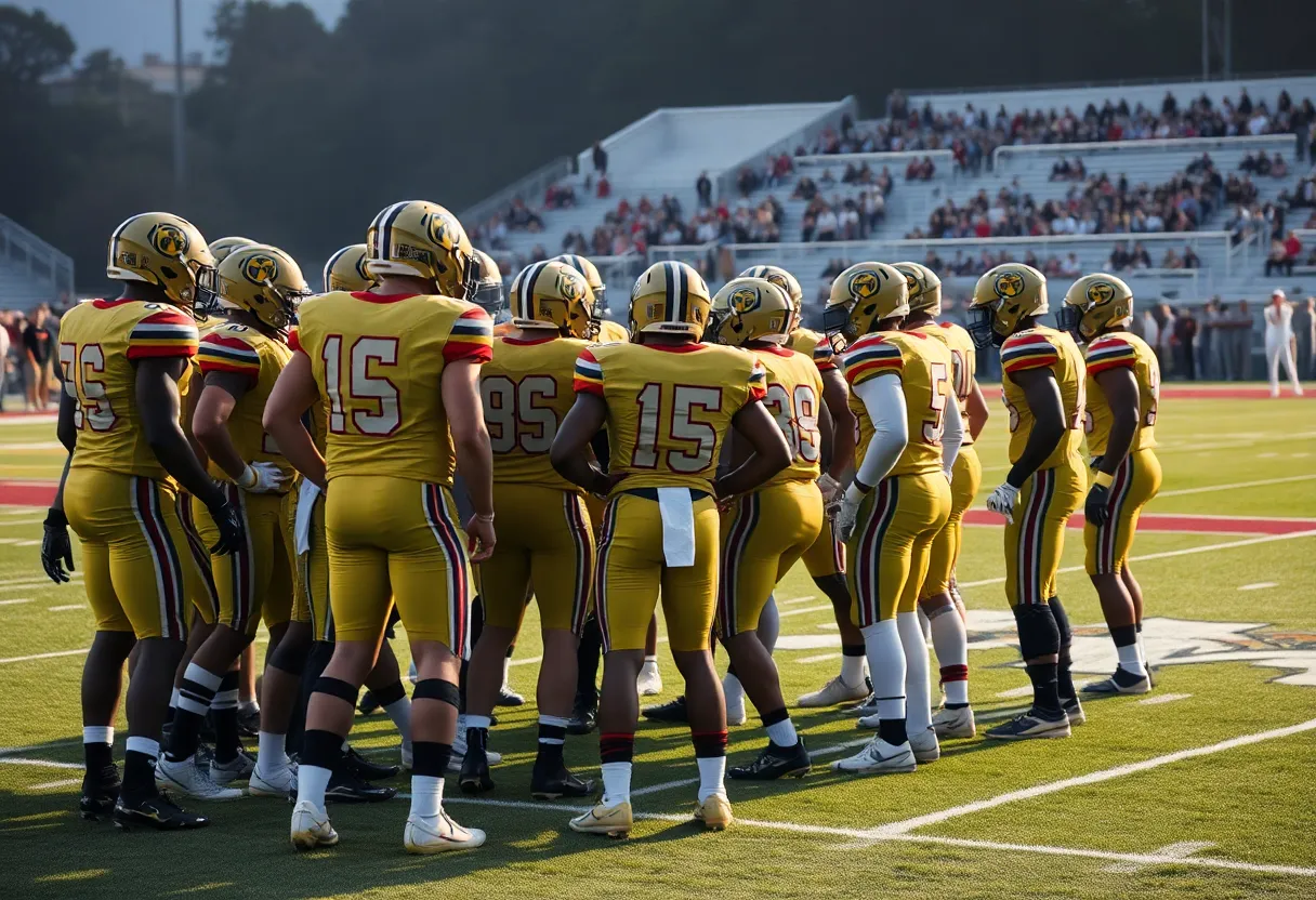 Indianapolis Colts players in a huddle strategizing on the field.