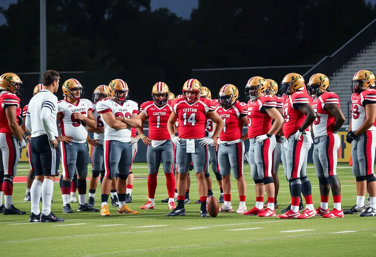 Indianapolis Colts discussing game strategy on the field