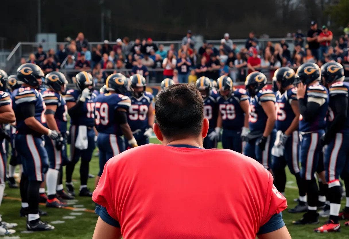 Indianapolis Colts team huddling on the field
