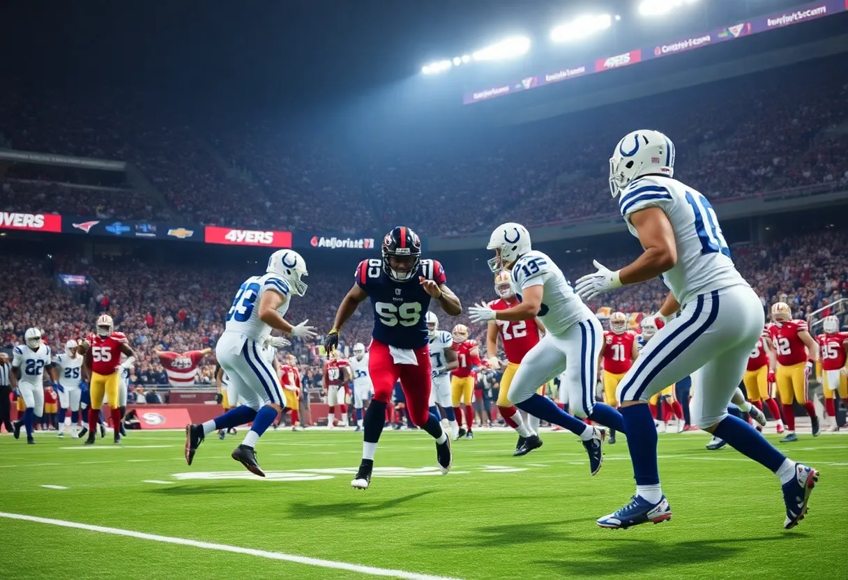 Indianapolis Colts playing against San Francisco 49ers