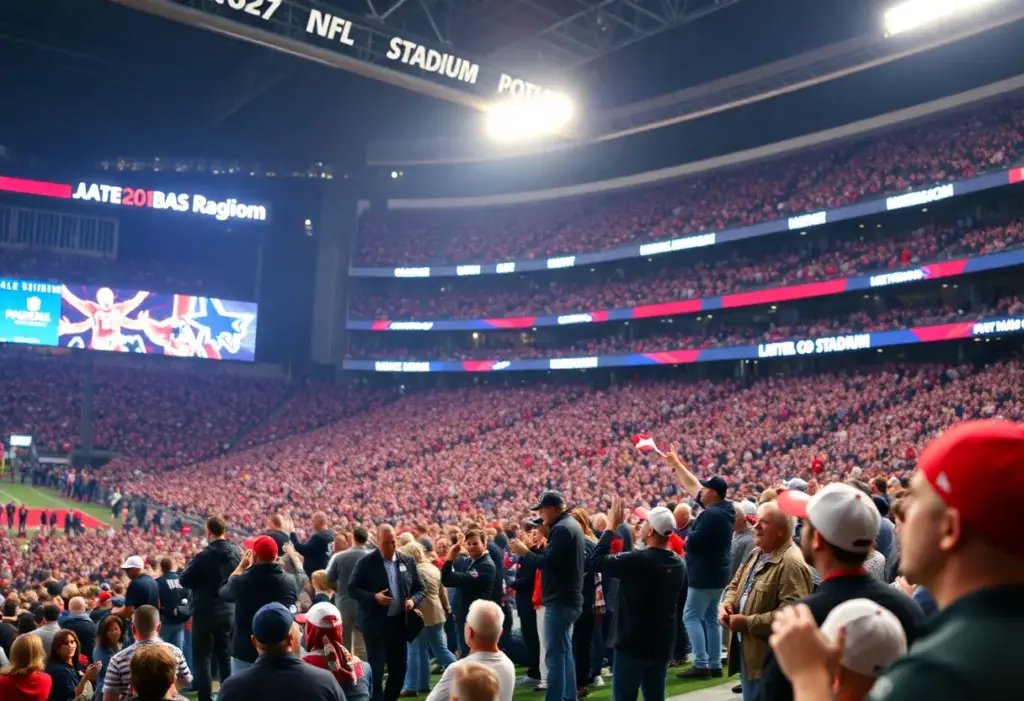 Fans cheering at Lucas Oil Stadium during the Colts vs 49ers game