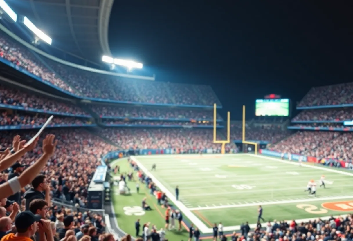 Excited Indianapolis Colts fans at Lucas Oil Stadium
