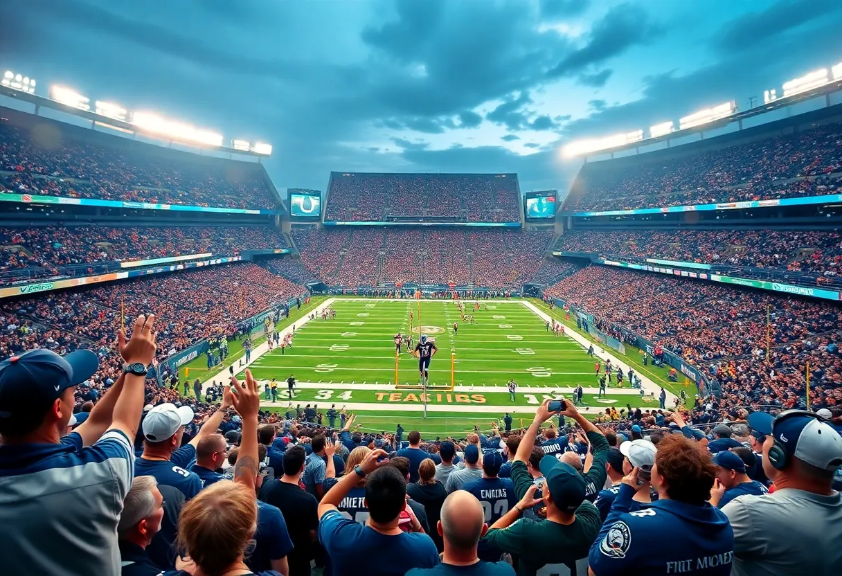 Fans enjoying the Colts vs Jaguars football game