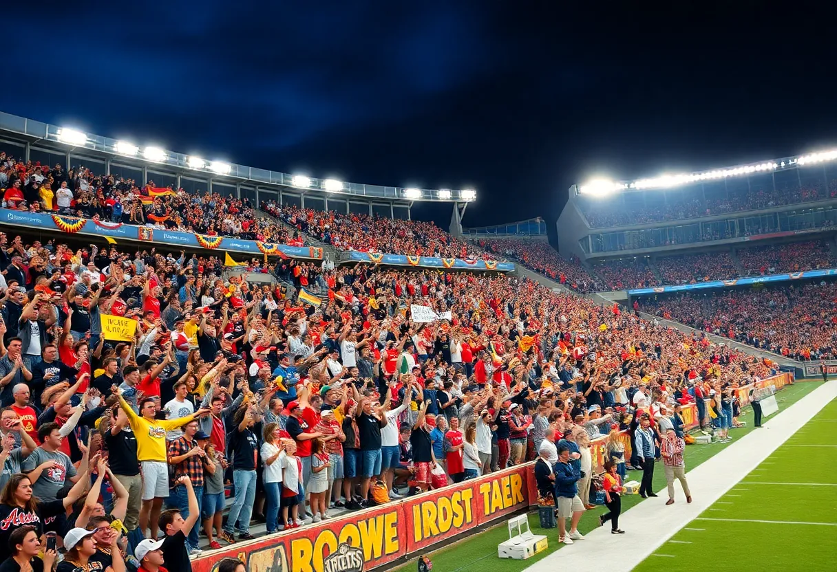 Enthusiastic Colts fans cheering during the Week 15 game