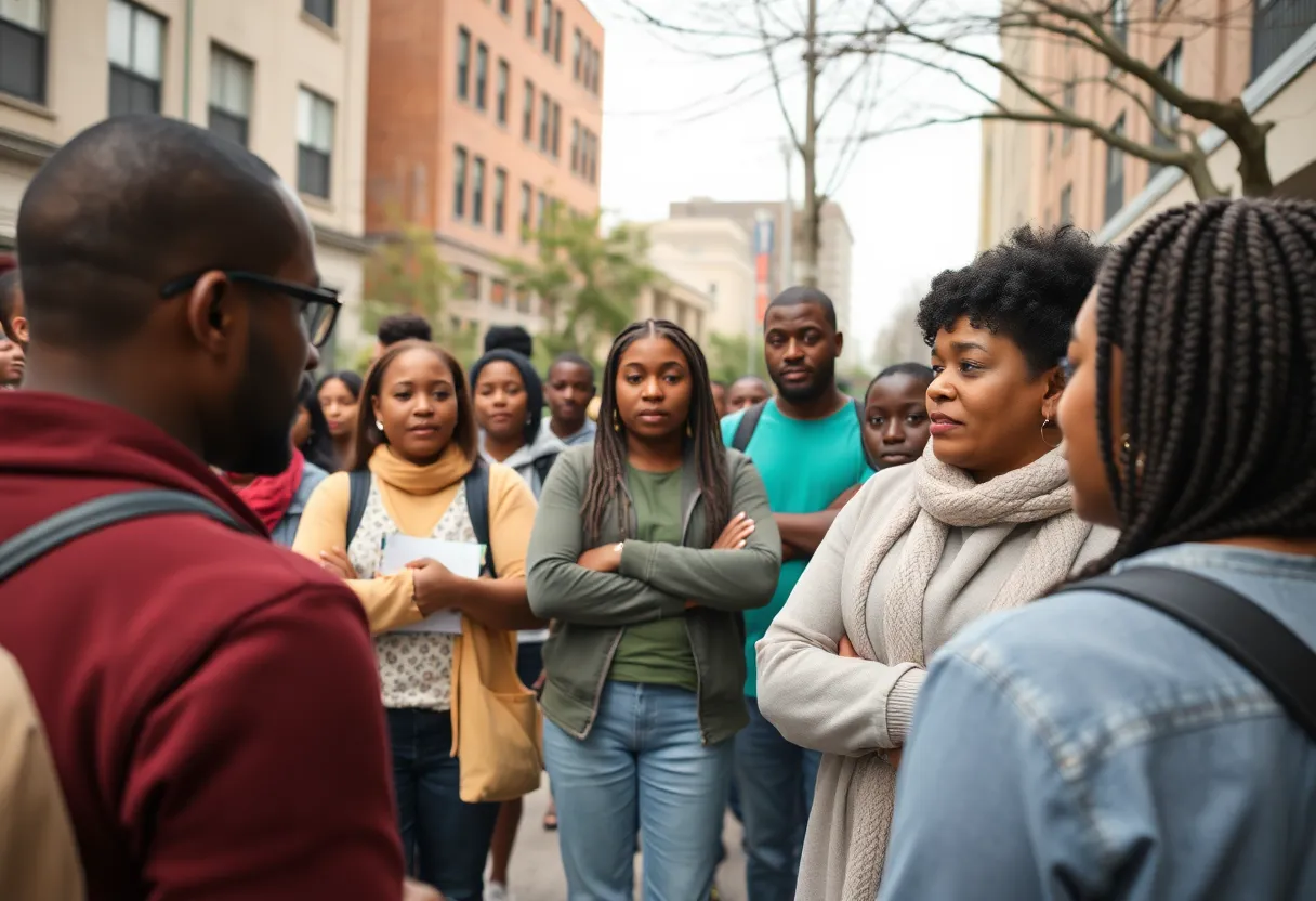 Residents of Indianapolis participating in a community safety initiative