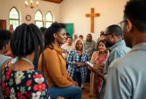 People participating in outreach activities at the Cascade Township Ministry