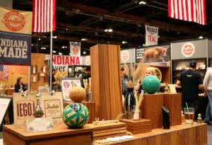 Display of innovative products in the Coolest Thing Made IN Indiana tournament
