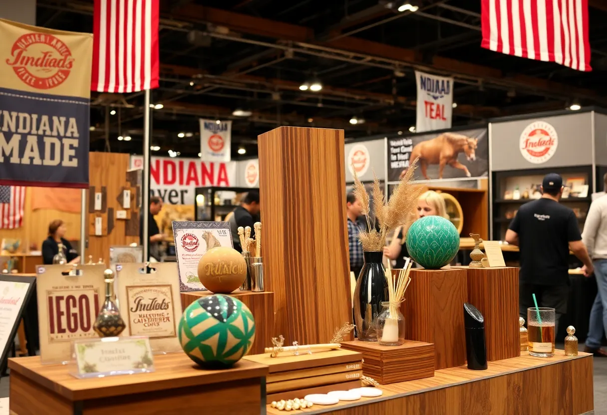 Display of innovative products in the Coolest Thing Made IN Indiana tournament