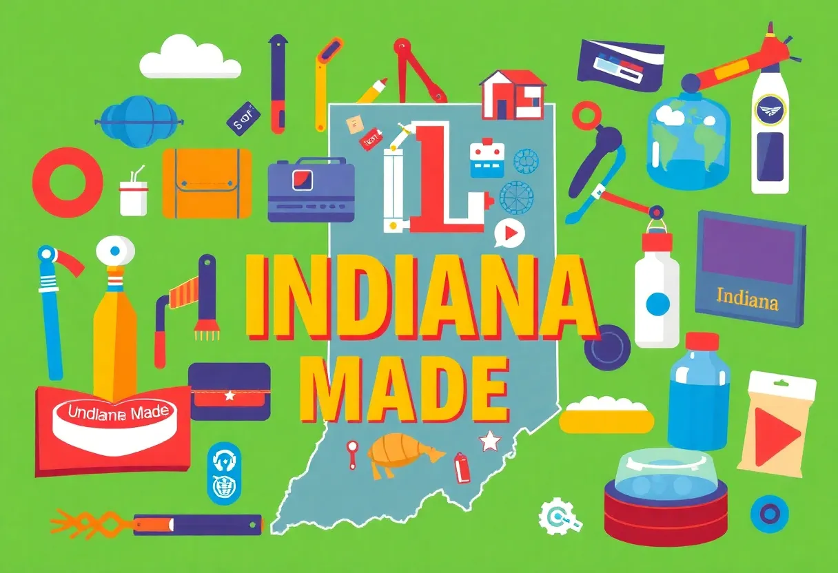 A collage of Indiana-made products celebrating craftsmanship and innovation