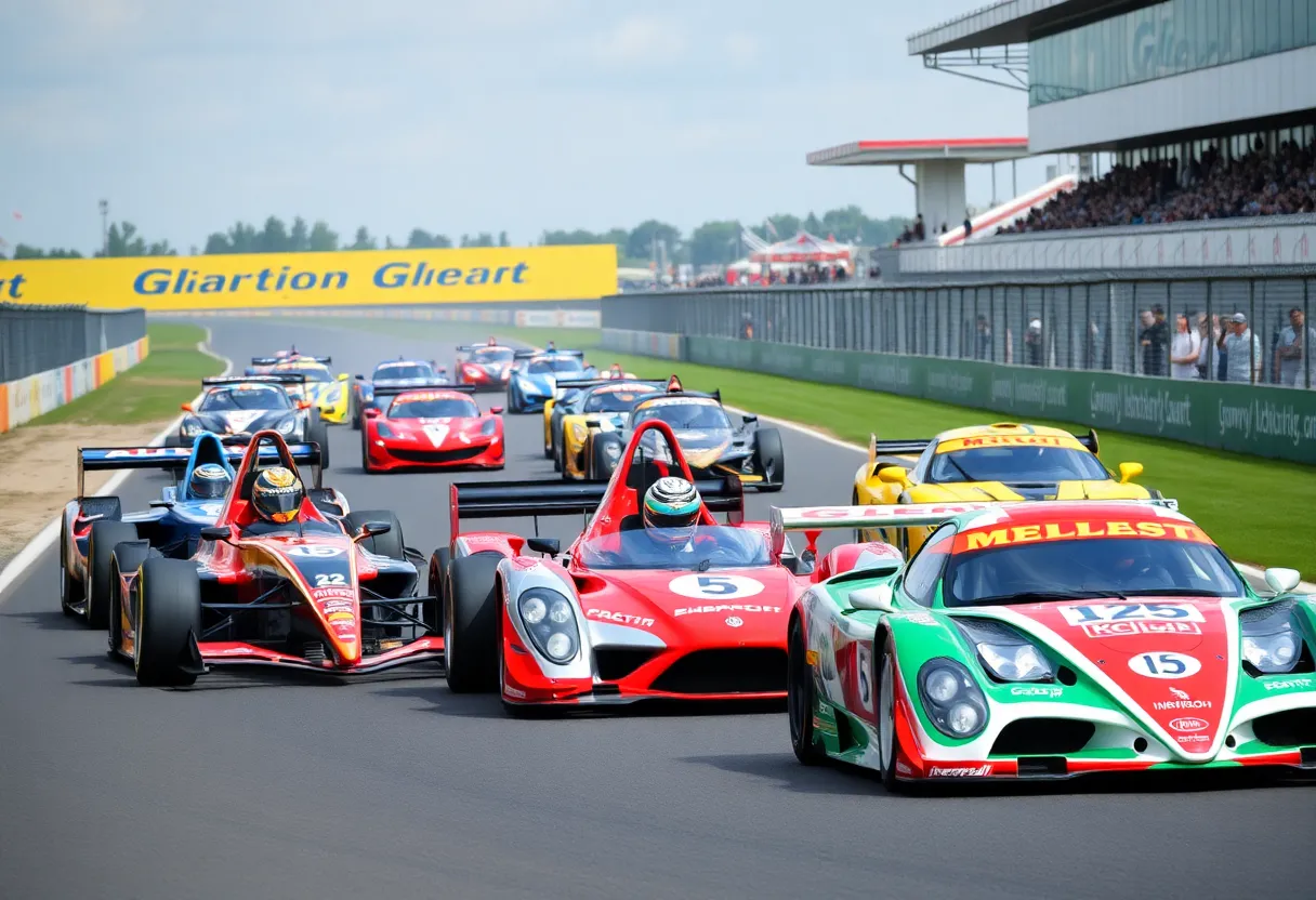 A vibrant race scene symbolizing innovation and diversity in motorsports.