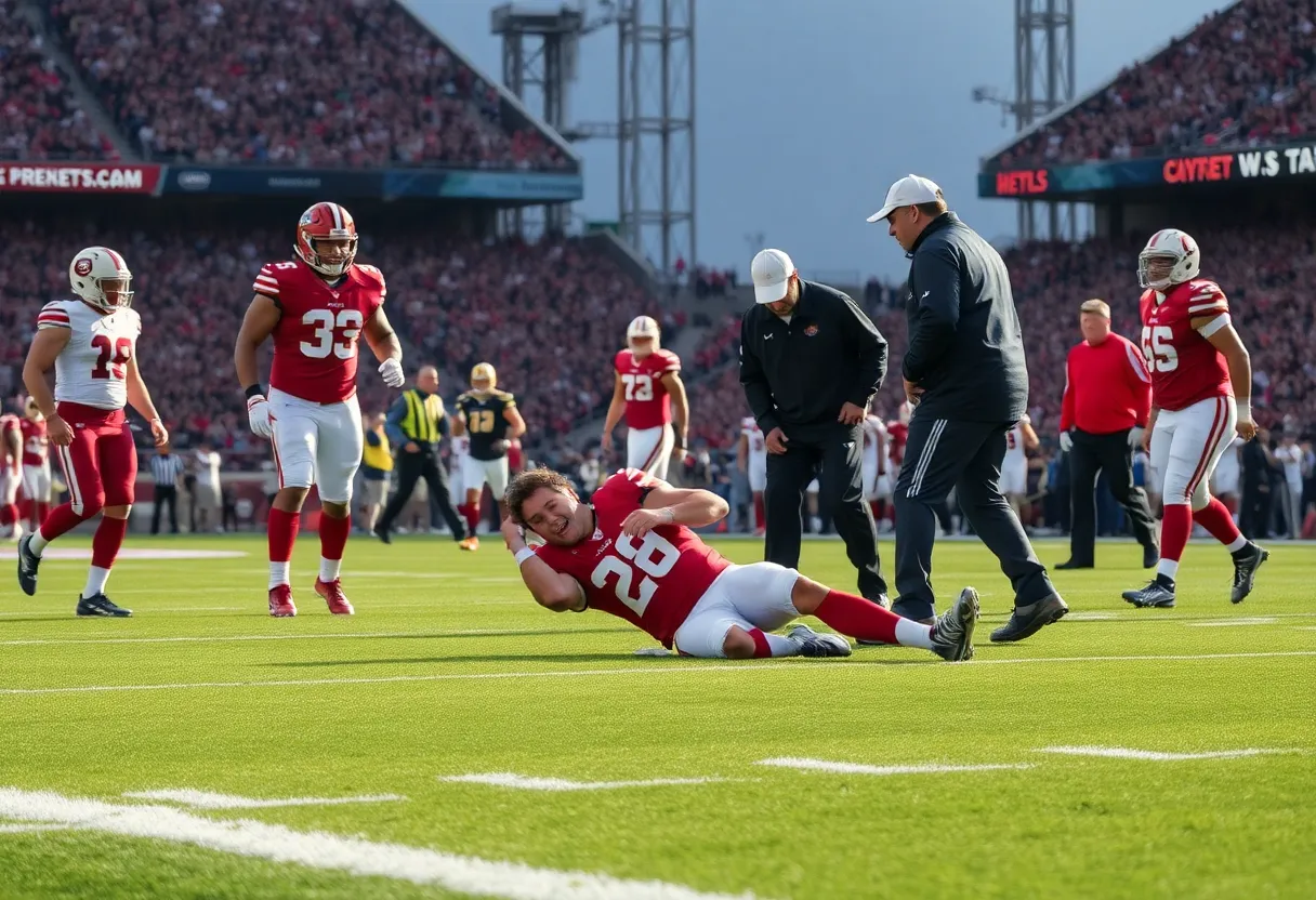 Injury on the football field during a game