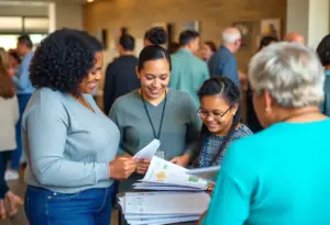 Families at a housing information session for adults with intellectual disabilities