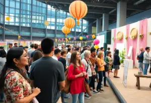 A lively celebration at the Fishers Event Center showcasing community engagement.