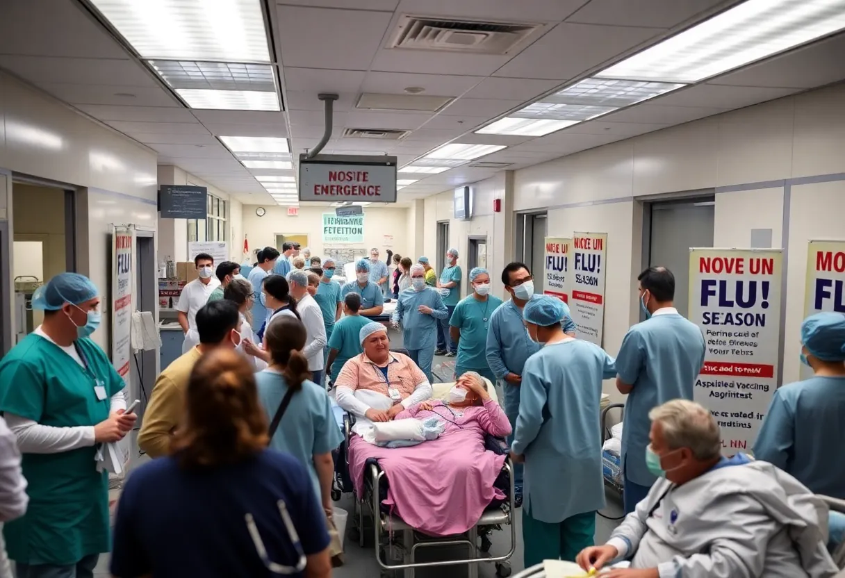 Emergency room during flu season in Indianapolis