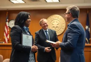 Award ceremony honoring Forrest Lucas in the governor's office