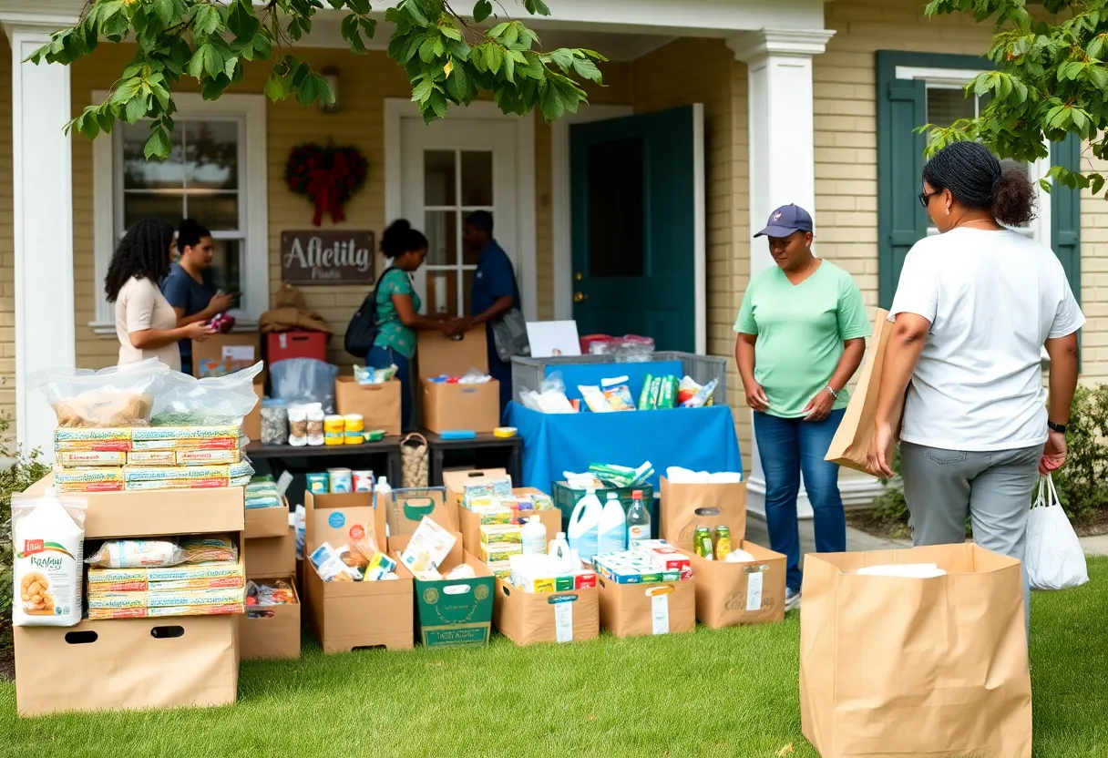 Food pantry established in a front yard in Indianapolis