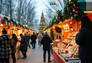 Vibrant holiday market and music event in Indianapolis