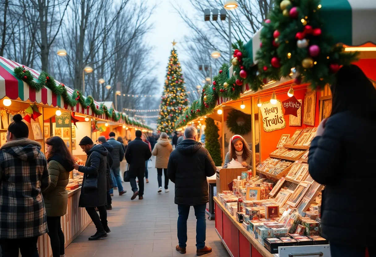 Vibrant holiday market and music event in Indianapolis