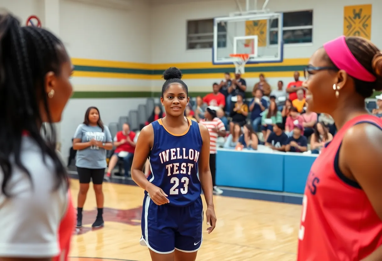 Basketball scene showing community engagement in Indianapolis