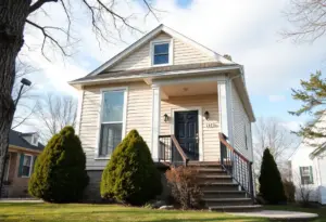 A homeowner inspecting their home for repairs in Indianapolis.