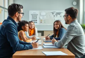 Community members discussing school governance in Indianapolis