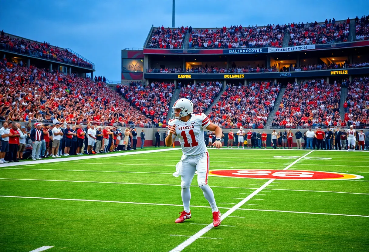 Indiana quarterback throws a pass during a game.