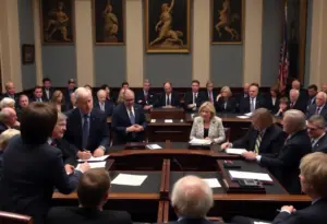 Indiana Senate chamber during the redistricting vote