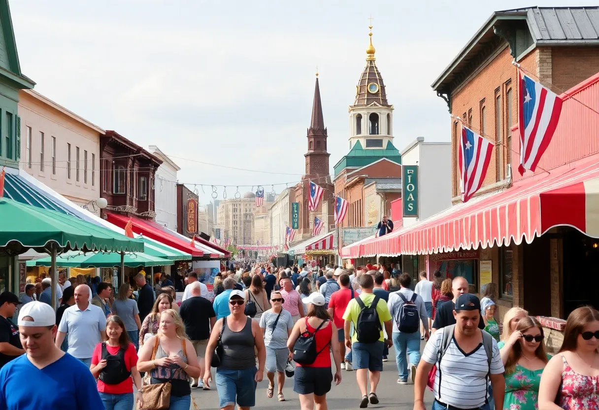 Tourists enjoying attractions in Indiana