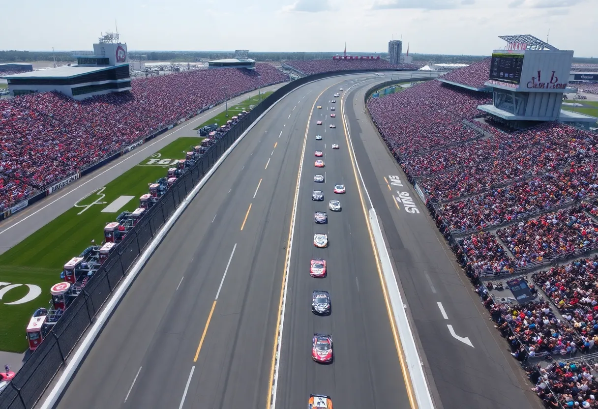 Cars on track during Indianapolis 500 qualifying