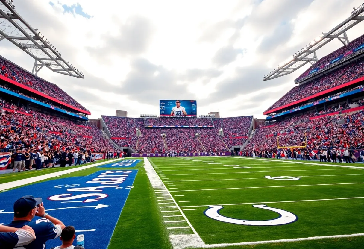 Indianapolis Colts football field filled with enthusiastic fans