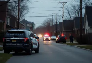 Police presence in an Indianapolis neighborhood after a domestic violence incident
