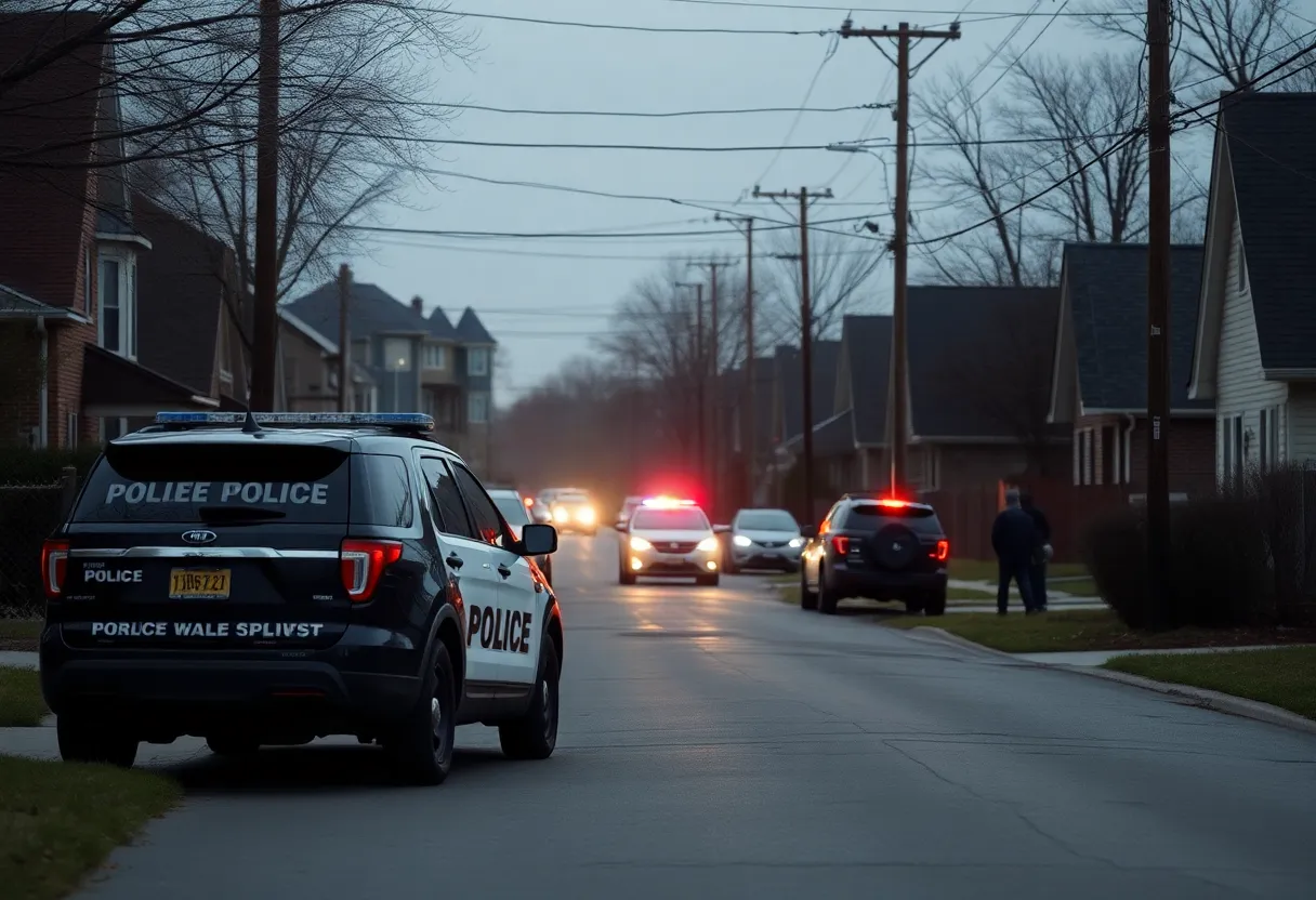 Police presence in an Indianapolis neighborhood after a domestic violence incident