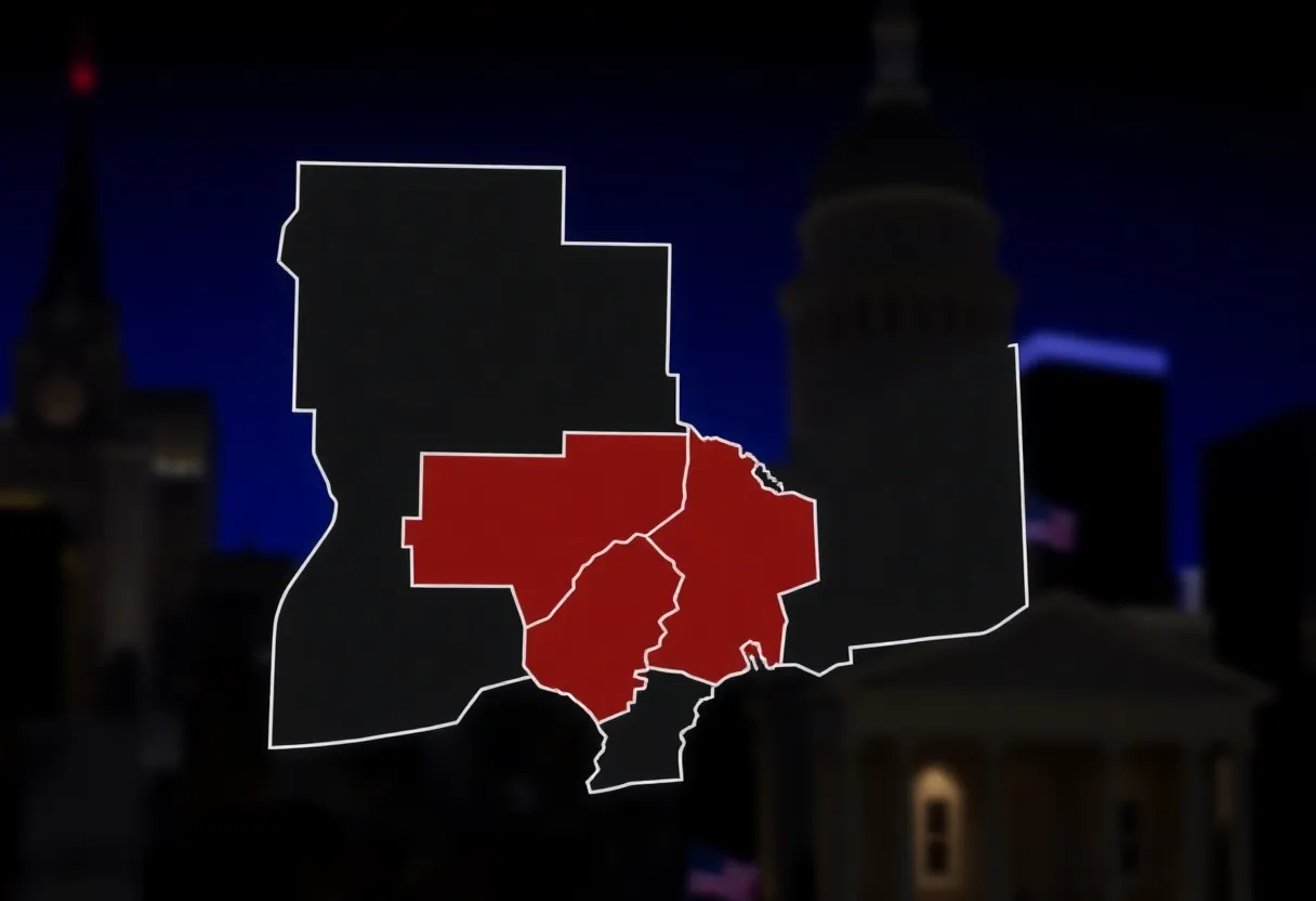 Map of Indianapolis showing proposed redistricting districts