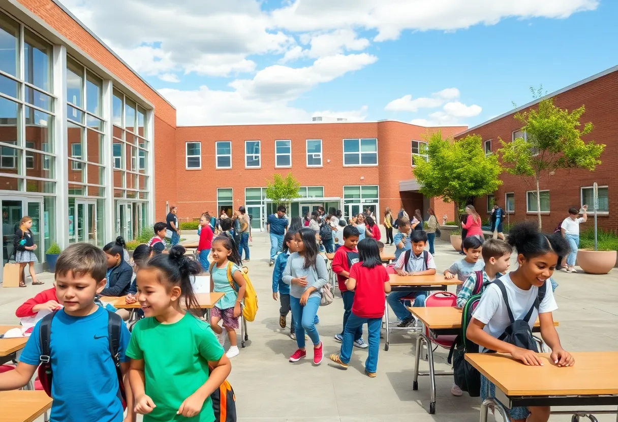 Students and teachers engaging in a modern classroom in Indianapolis.