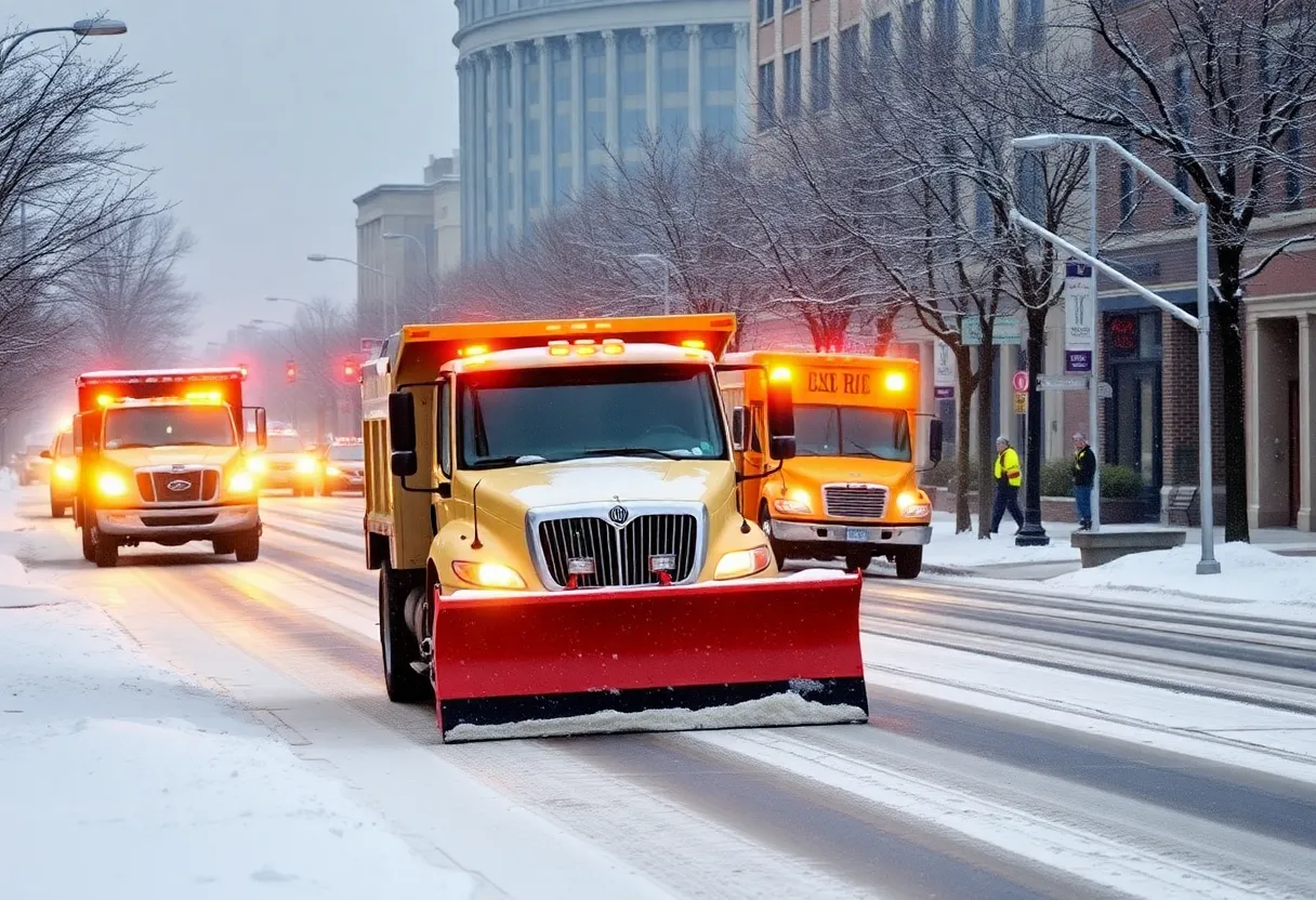 City crews plowing snow on Indianapolis roads