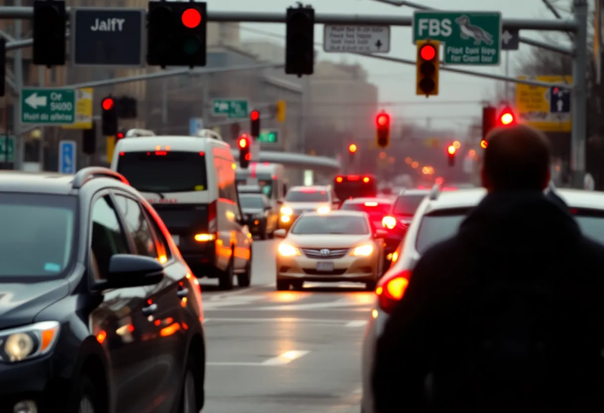 An intersection in Indianapolis where a traffic accident occurred.